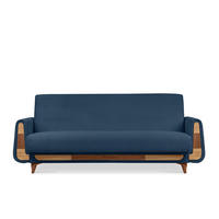 3-SITZER-SCHLAFSOFA GUSTAVO II mit Armlehnen, Marineblau - Blau/Dunkelblau, Holz/Holzwerkstoff (230/98/98cm) - KONSIMO®