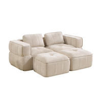 SOFA 198/162/67 cm in Beige aus Polyester mit tiefer Sitzfläche - Beige, Kunststoff (162/67/198cm) - Flora Grace
