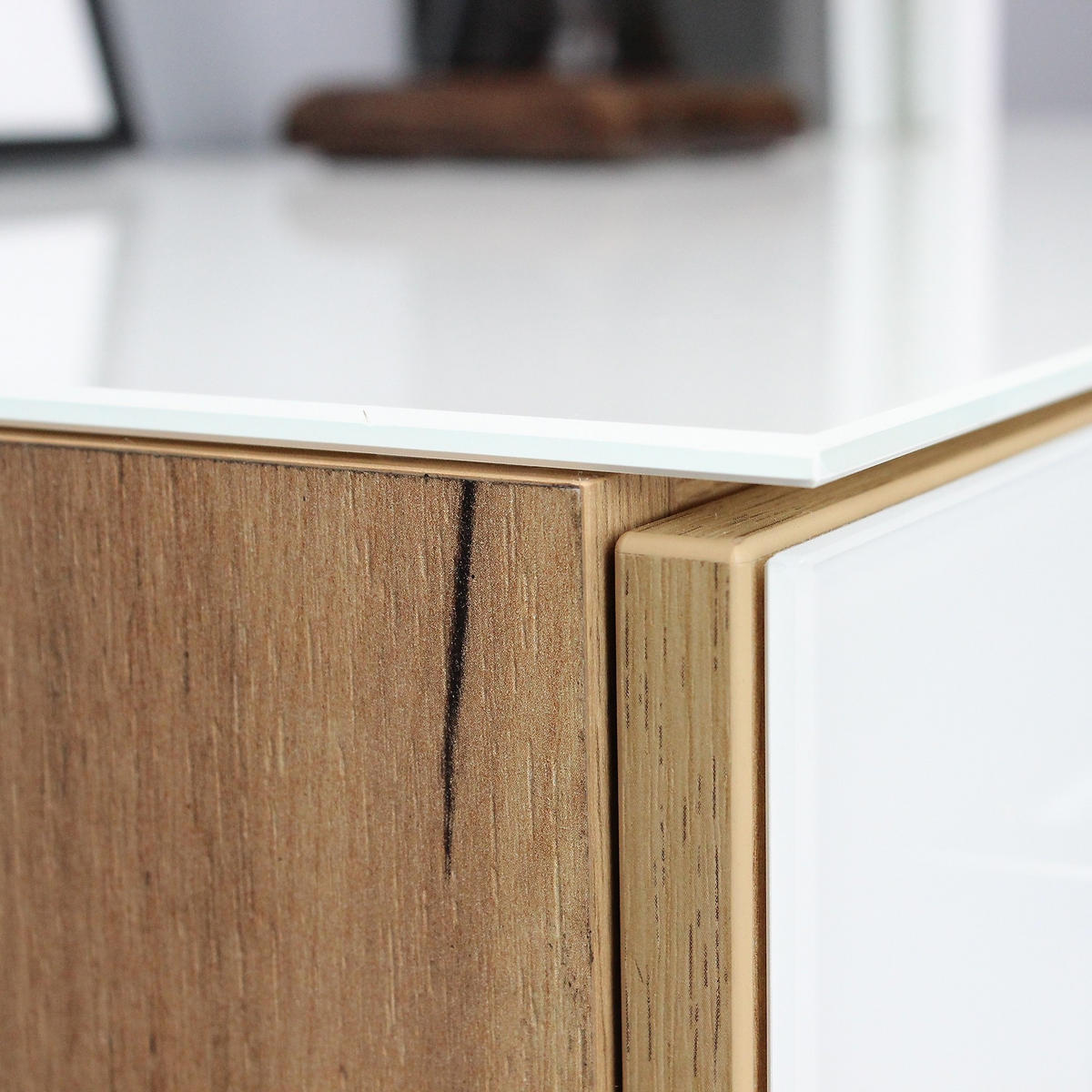 BÜRO-SET MUENCHEN 3-teilig | 2 Kommode x Regal | Glas Front & Abschließbar | Chalet-Eiche-Nb./Weiß - Weiß, Holzwerkstoff/Metall (240/120/37cm) - KADIMA DESIGN