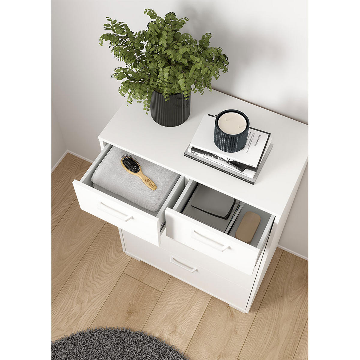 KOMMODE, Sofia, Weiß, Holzwerkstoff, 71 x 40 x 102 cm - Weiß, Holzwerkstoff (71/102/40cm) - ebuy24
