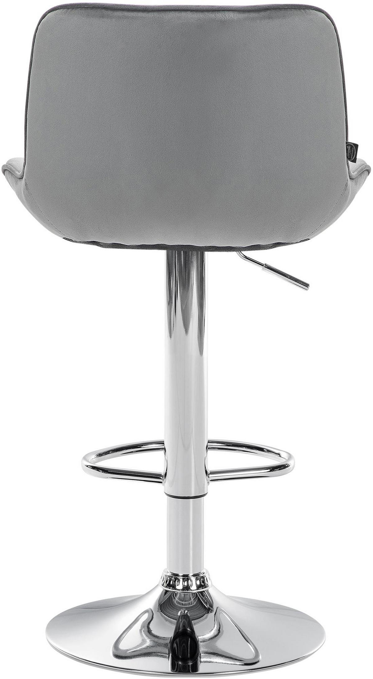BARHOCKER 2er Set Vulcano Samt chrom grau - Chromfarben/Grau, Textil/Metall (49/106/51cm) - TPFLiving