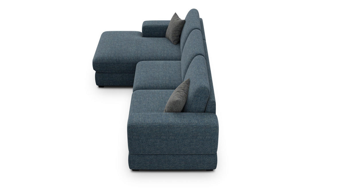 ECKSOFA OTTO 4-Sitzer, marineblau - Blau/Schwarz, Holz/Textil (279/159cm) - Courtois Laville