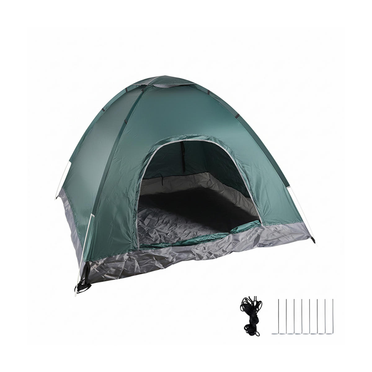 POP-UP stan na pláž - tmavě zelená, textil/plast (200/200cm) - Relaxdays