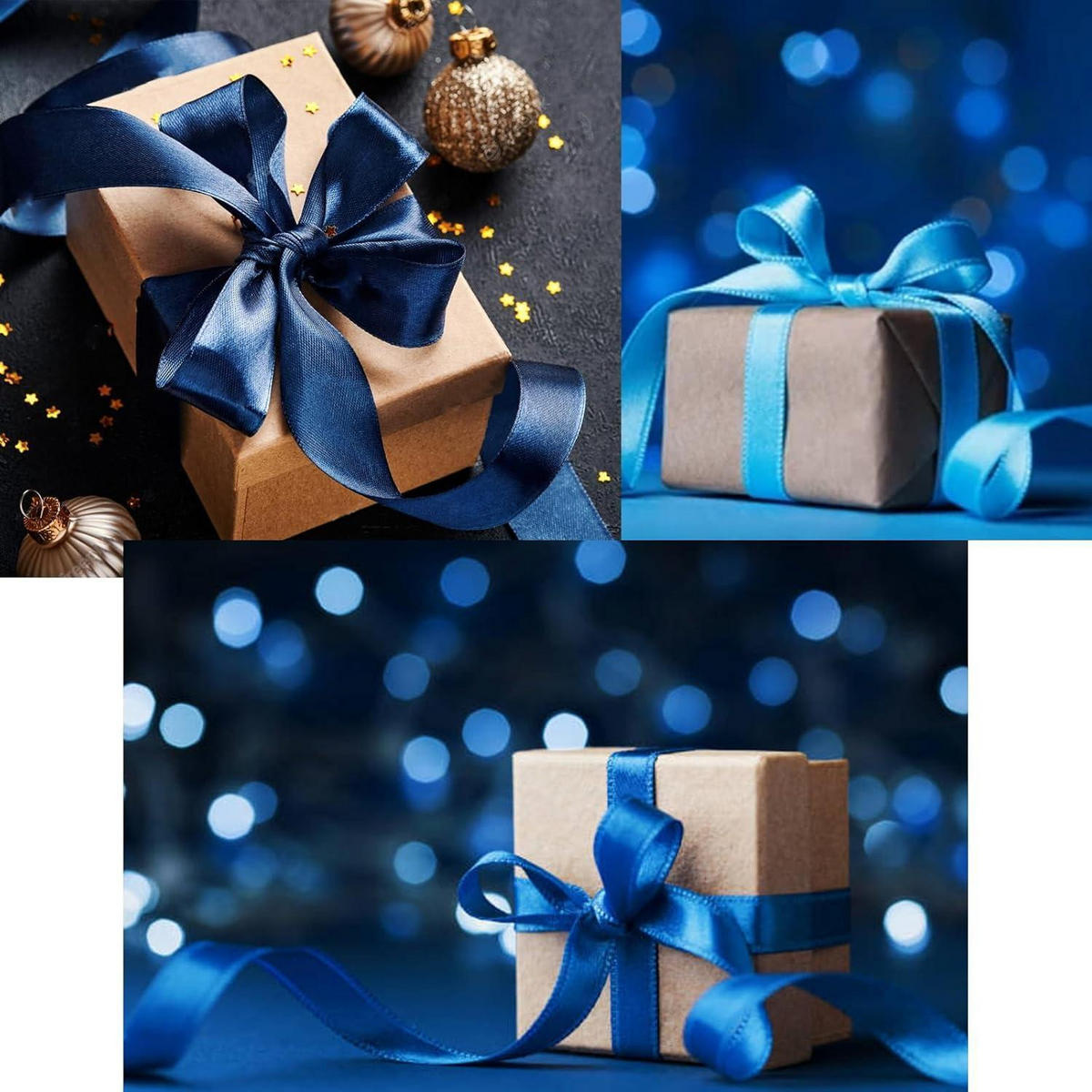 GESCHENKBAND 3er Set Blau 66 m x 20 mm - Multicolor, Textil (2/0.1/2199.9cm)