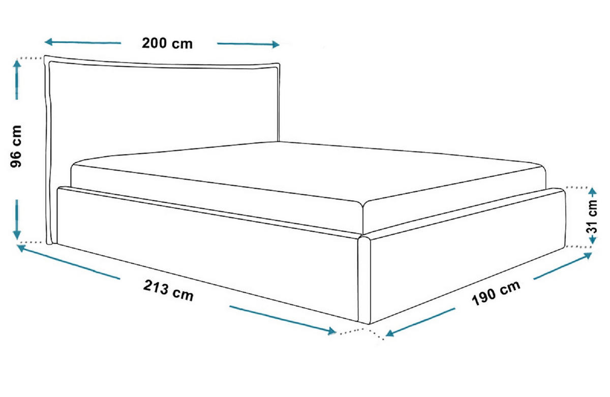 POLSTERBETT 180x200 cm Zenito Slim mit Kissen-Kopfteil, Bettkasten, Beige - Beige, Holz/Textil (180/200cm) - Emporius