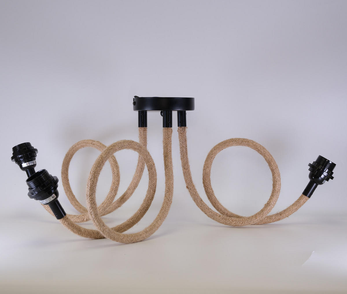 PENDELLEUCHTE TWIST 3 Flammig - Naturfarben, Naturmaterialien (90/12/90cm) - HOOPZI