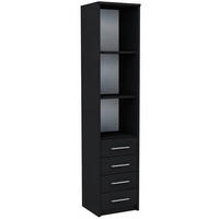 HOCHREGAL BODO R40O 4S Schwarz 40/35/182 cm - Schwarz, Holzwerkstoff (40/182/35cm) - Matkam Möbel