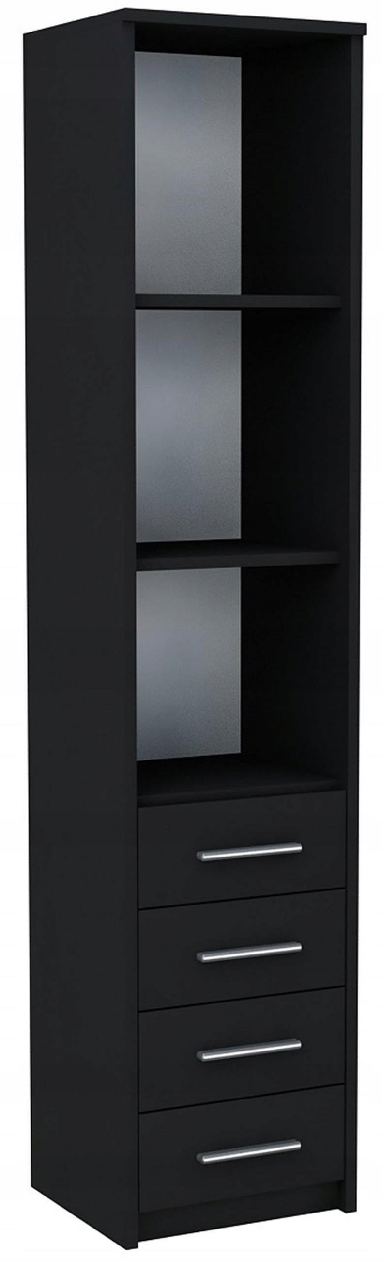 HOCHREGAL BODO R40O 4S Schwarz 40/35/182 cm - Schwarz, Holzwerkstoff (40/182/35cm) - Matkam Möbel