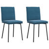 ESSZIMMERSTÜHLE 2 Stk. Blau Samt 45*54*83cm - Blau, Metall (45/83/54cm) - ZMH