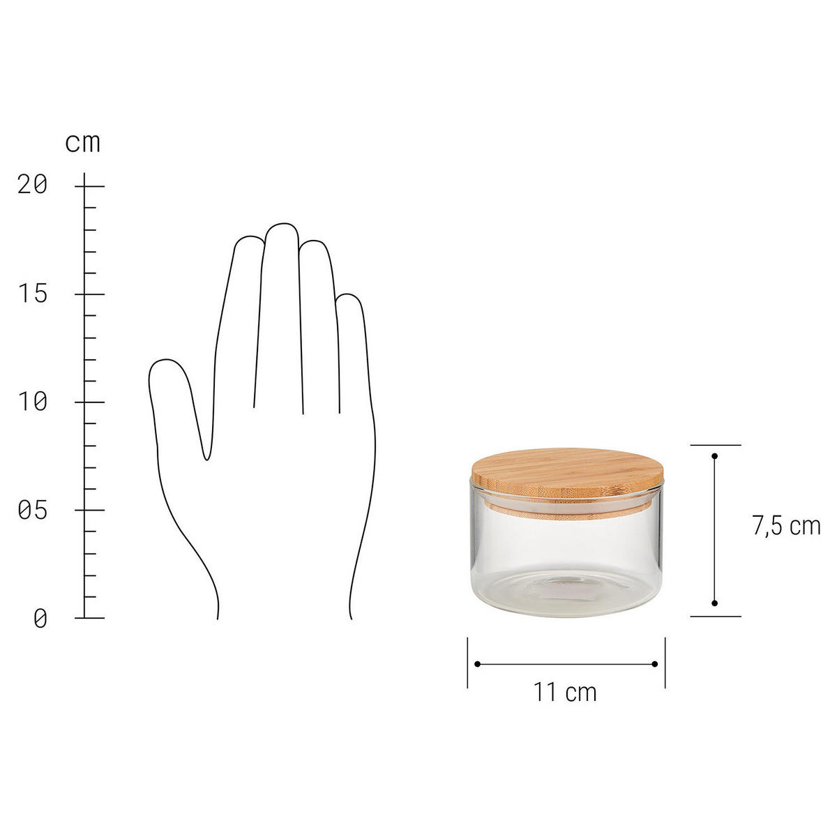 VORRATSGLAS Woodlock - Transparent, Glas (11/8/11cm) - Butlers