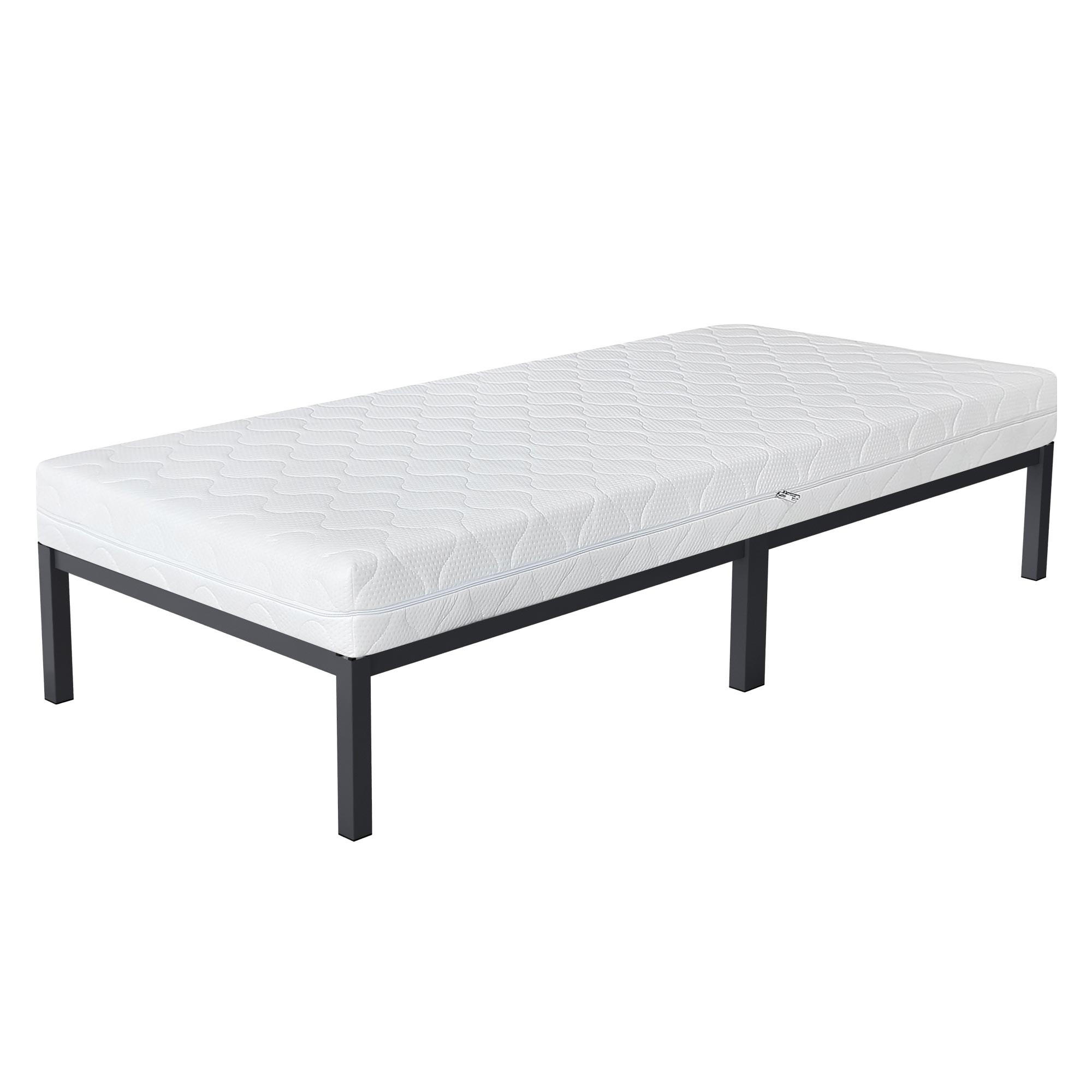 ML-DESIGN KOVOVÁ POSTEL 90x200 cm antracitová s matrací V:16 cm a roštem