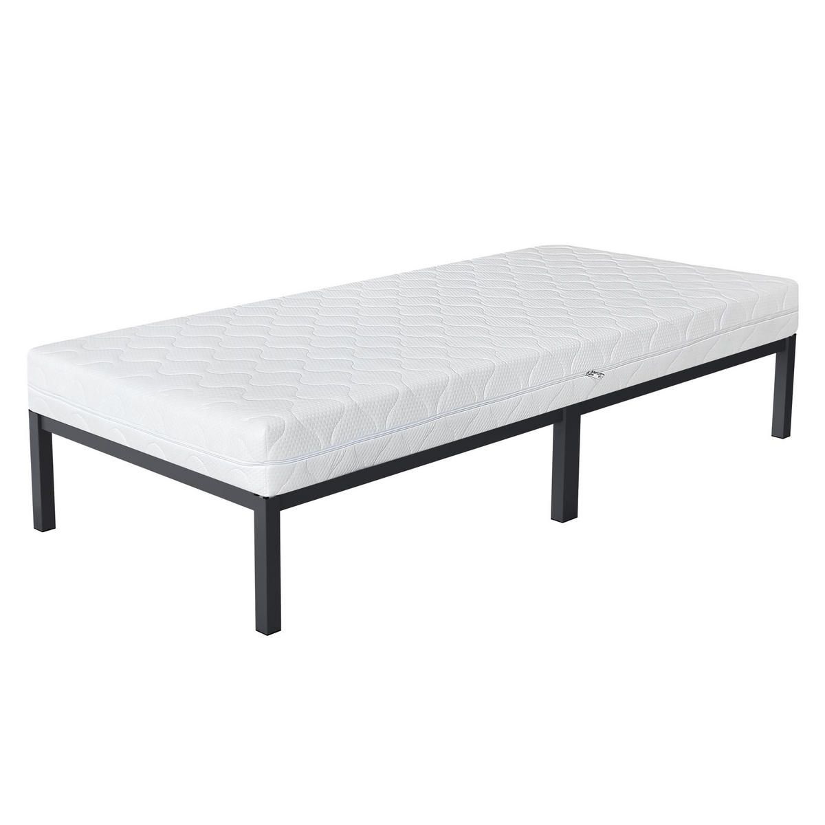 METALLBETT mit MATRATZE 200/90cm - Anthrazit, Metall (90/200cm) - ML-DESIGN