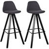 BARHOCKER 2er Set Stoff Dunkelgrau - Dunkelgrau/Schwarz, Holz/Textil (38/99/44cm) - CLP