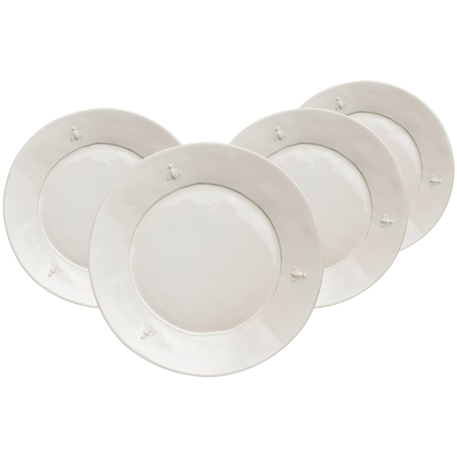 SPEISETELLER Biene natur ø 27 cm 4er Set - Naturfarben, Keramik (27.4cm) - La Rochère