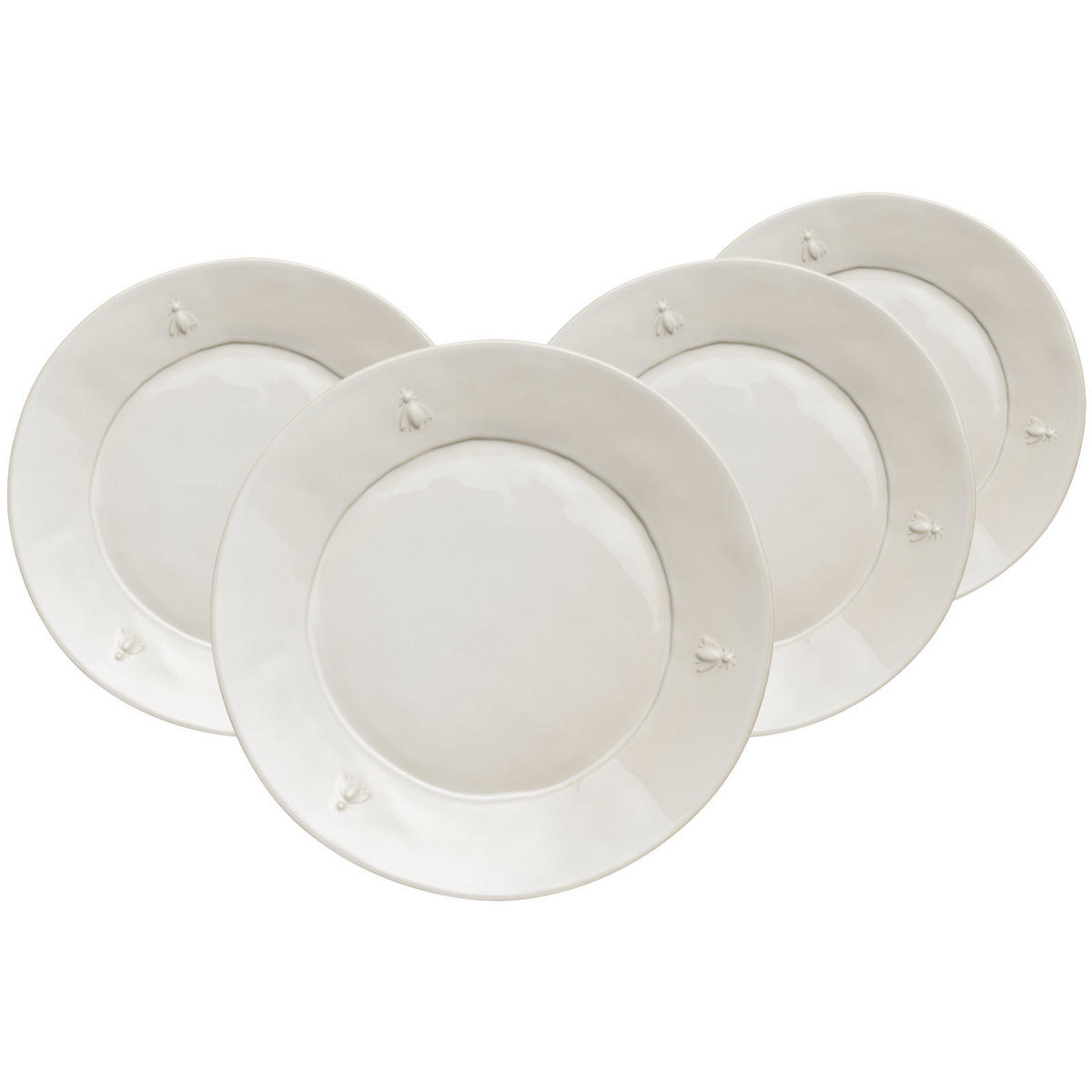 SPEISETELLER Biene natur ø 27 cm 4er Set - Naturfarben, Keramik (27.4cm) - La Rochère