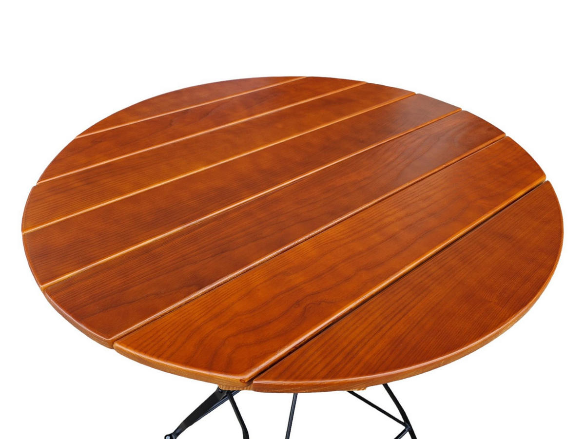 STEHTISCH WALDKRONE 110x80x80cm Ø80cm Klappbar Eschenholz Schwarz/Braun - Braun, Holz (80/80/110cm) - CHEFGASTRO