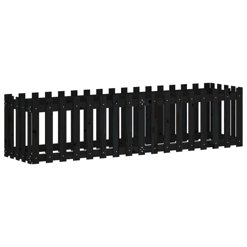 furnicato Hochbeet Schwarz 200x50x50 cm
