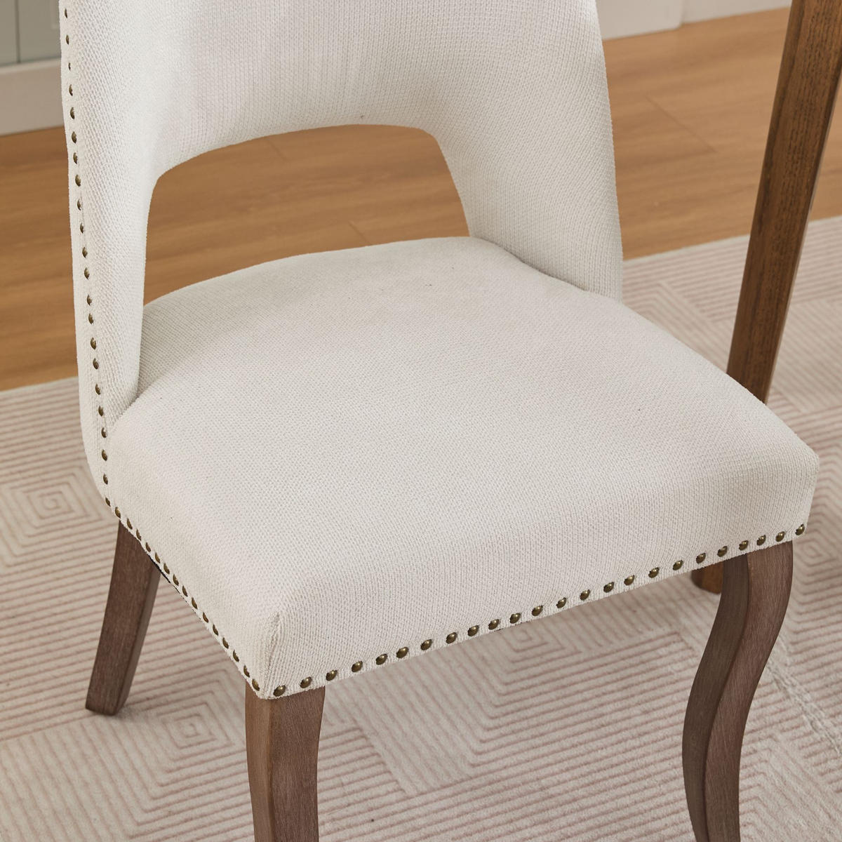 STUHL-SET DE-36340 2 Stück mit durchbrochener Rückenlehne Beige - Beige, Holz (51/82.5/58cm) - ComfortXL