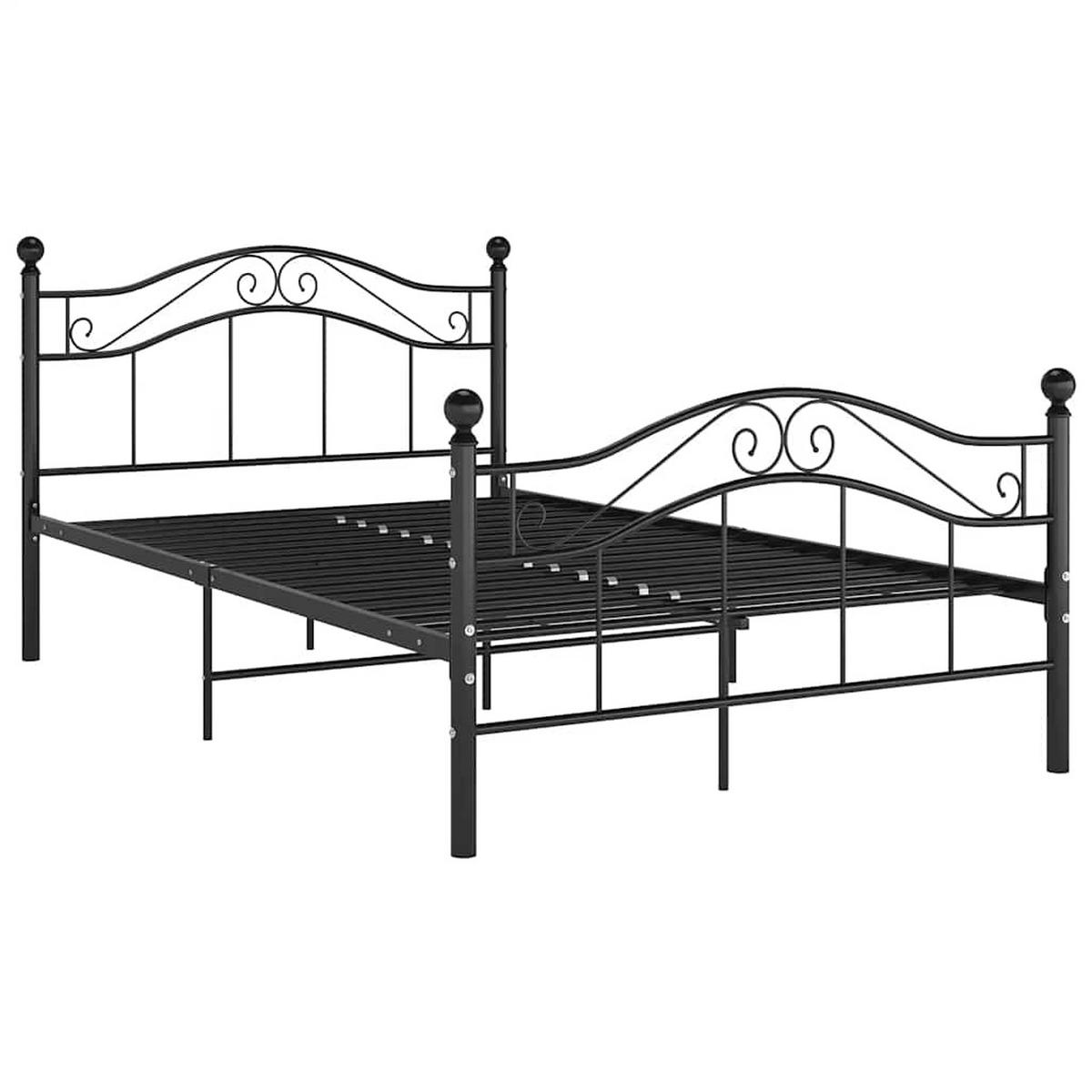 BETT Schwarz Metall 120/200 Cm - Schwarz, Holz (120/200cm) - vidaXL