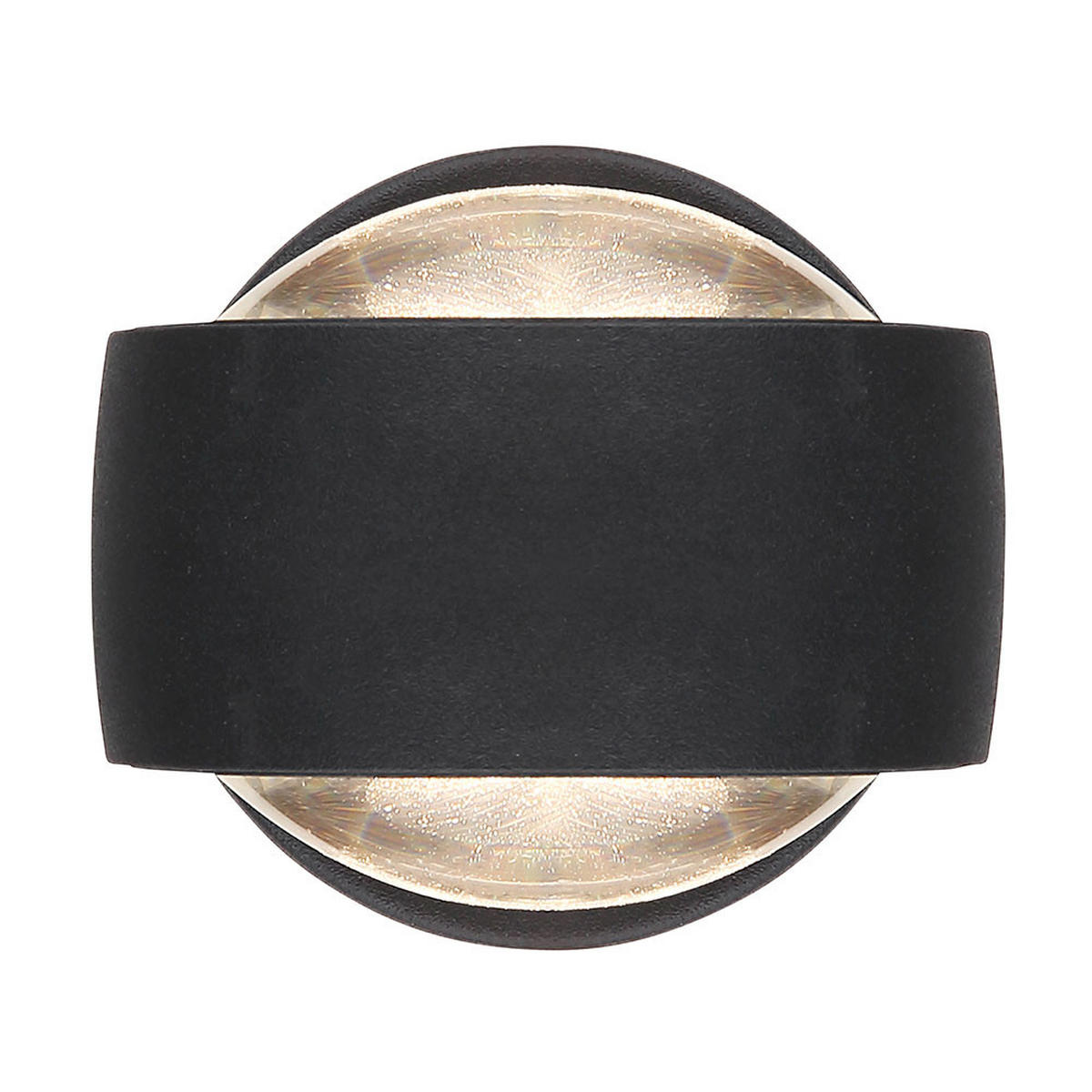 LED WANDLEUCHTE RANDI, Metall schwarz matt, Up & Down - Schwarz, Glas (7.5/7/10cm) - Globo Lighting
