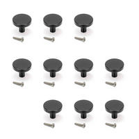 MÖBELKNÖPFE Uppsala, Durchmesser 30mm, Aluminium, Schwarz lackiert 10er-set - Schwarz, Metall (12/3/18cm) - EMUCA