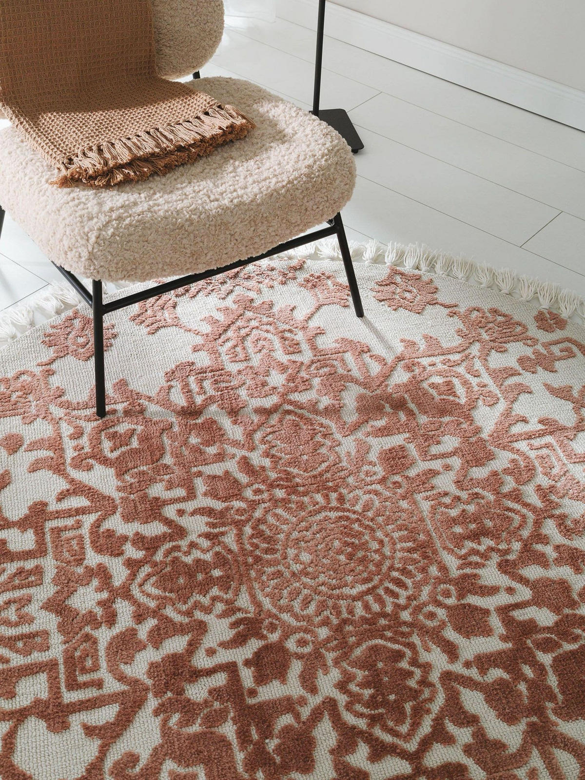 TEPPICH Runder Teppich Elias Terracotta - Braun, Textil (150/1cm) - KUNSTLOFT