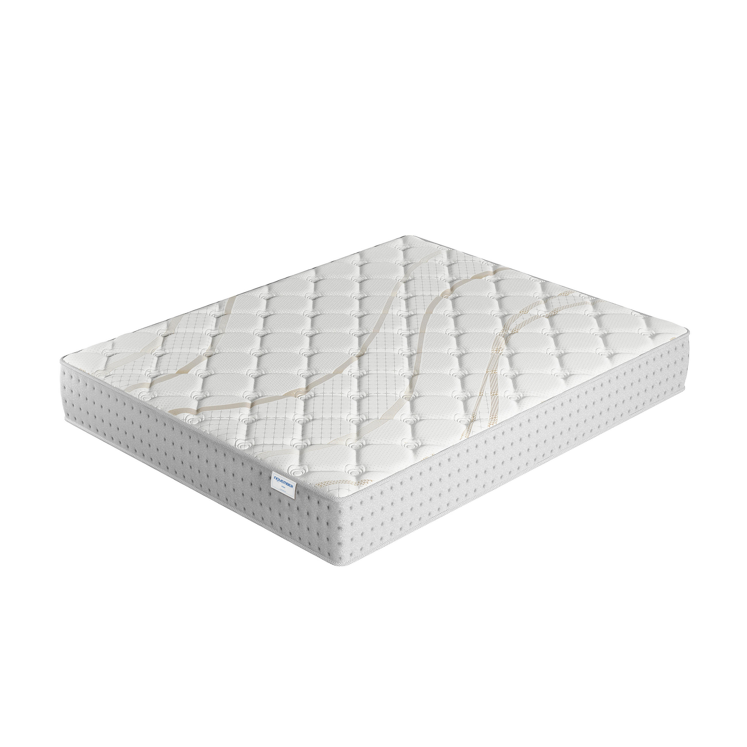TASCHENFEDERKERNMATRATZE höhe 25cm 200x200cm - Weiß, Naturmaterialien (200/200cm) - November Sleep
