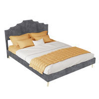 POLSTERBETT 140/200 cm DE-32982 mit geometrischem Kopfteil Grau - Grau, Metall (140/200cm) - ComfortXL