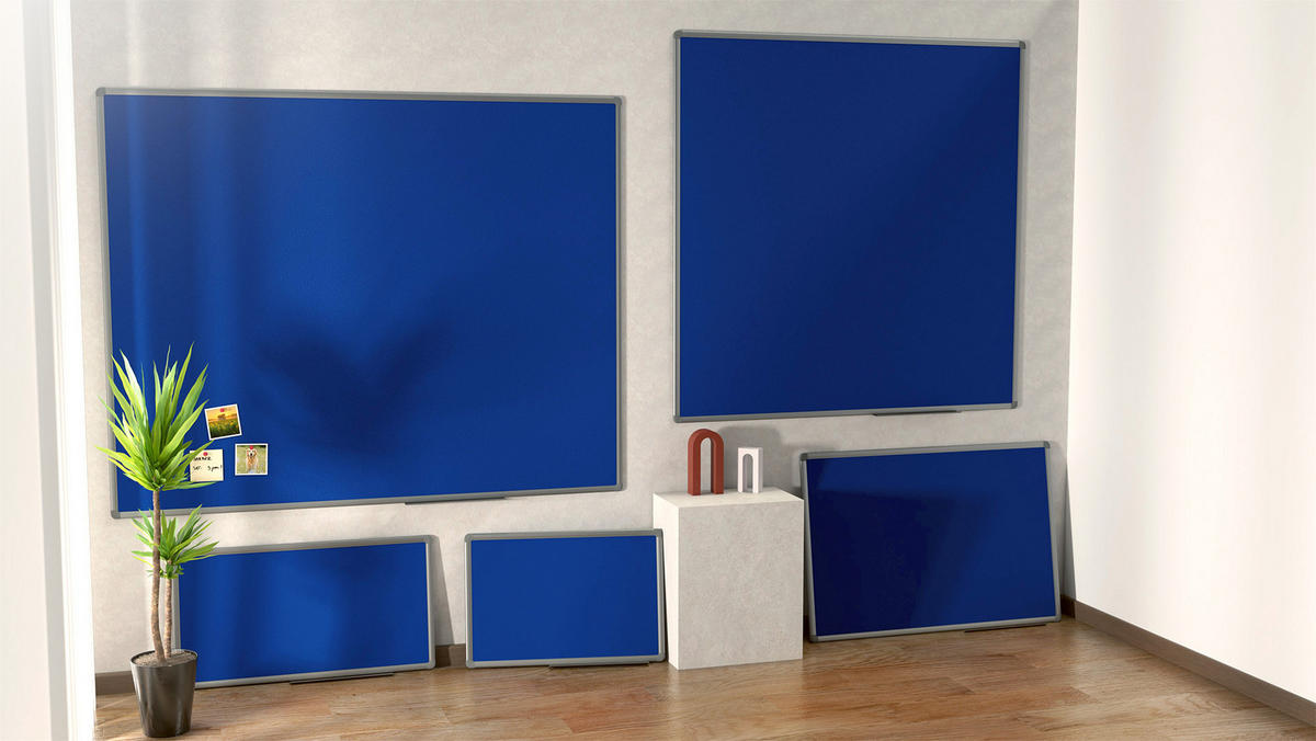 FILZTAFEL mit Aluminiumrahmen 120x120, Blau - Blau, Metall (120/120/1.6cm) - ALLboards