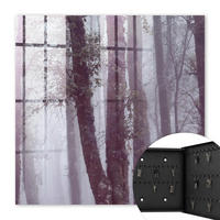 SCHLÜSSELBOX Schwarz 30x30 cm- Türöffnung nach rechts - Nebelwald - Grau, Metall (30/30/5cm) - TULUP