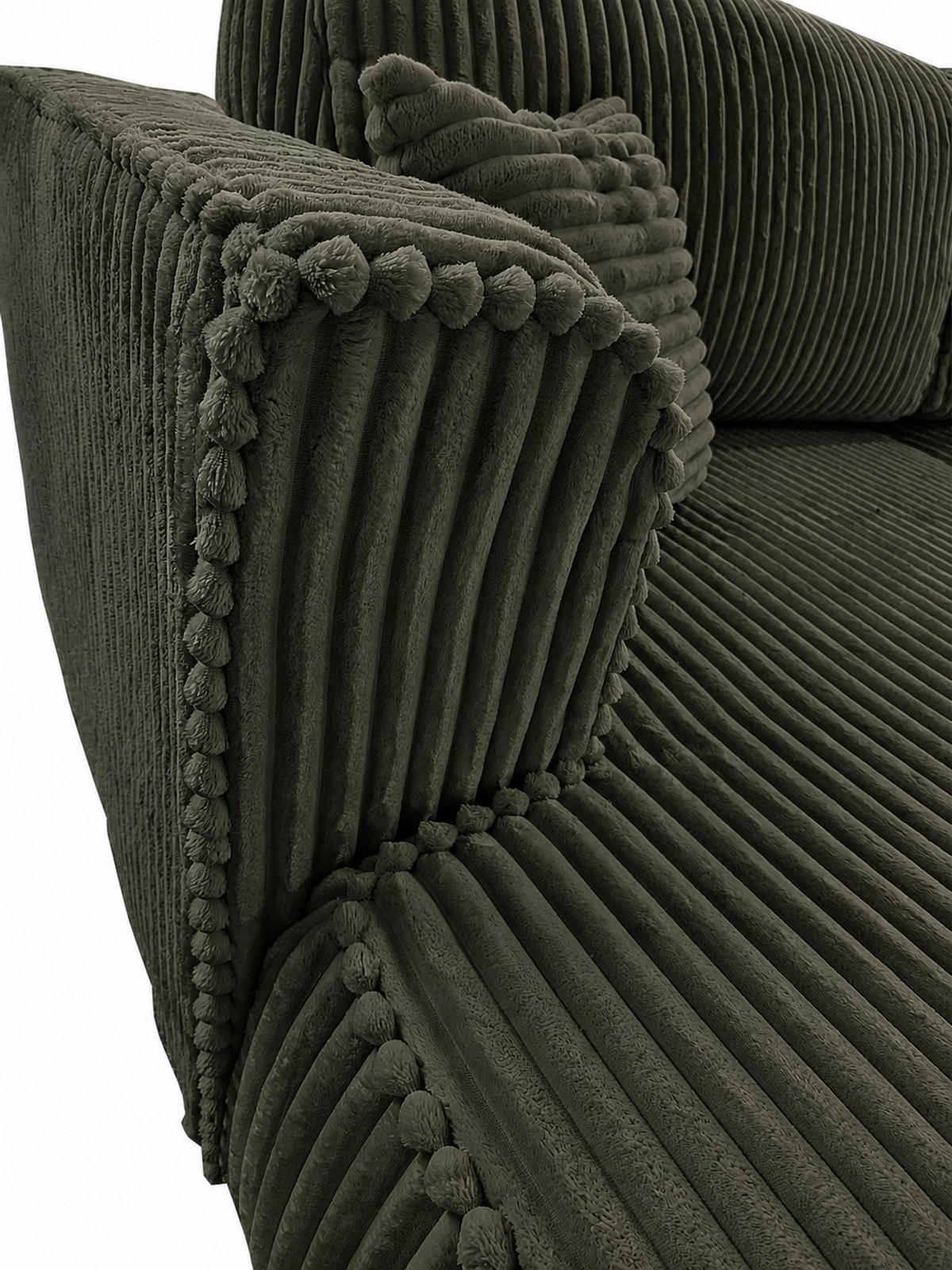 BIGSOFA COZI, Hellgrün mit Cordbezug - Hellgrün, Kunststoff/Textil (240/87/180cm) - KS Home Concept