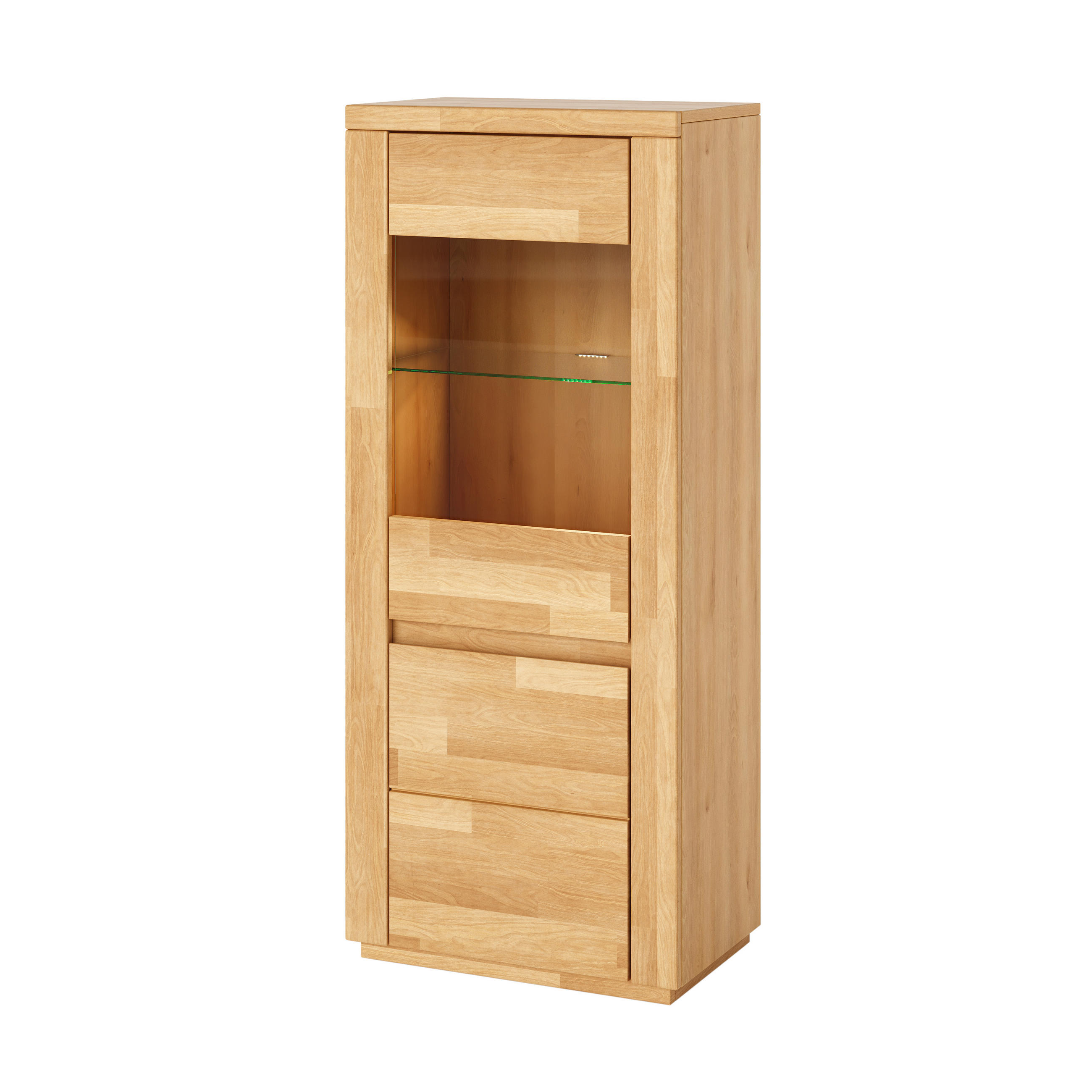 VITRINE Viborg - Buchefarben, Holz (35/48/140cm) - kiki design