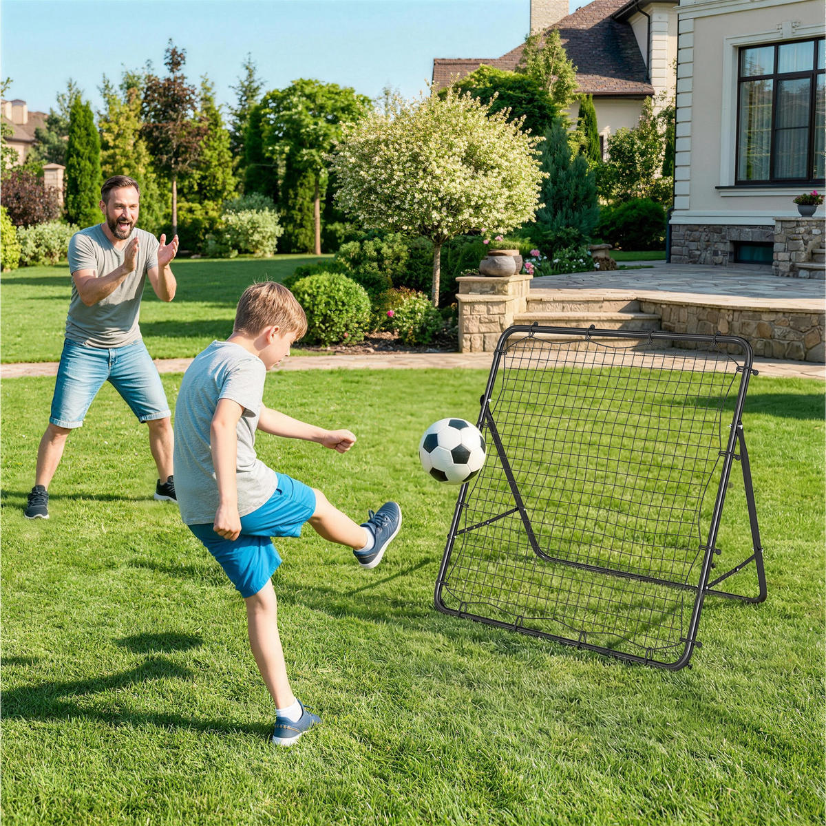 REBOUNDER DE-18604 klappbar, 5-fach verstellbar mit Zielzone Schwarz - Schwarz, Metall (73/120cm) - ComfortXL
