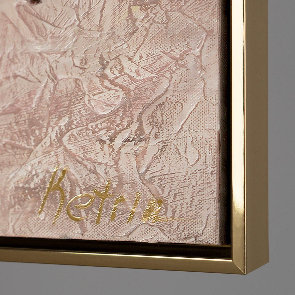 GEMÄLDE Malve Schattenfugenrahmen Gold 160x80 cm - Goldfarben, Holz (160/80cm) - YS-art gallery