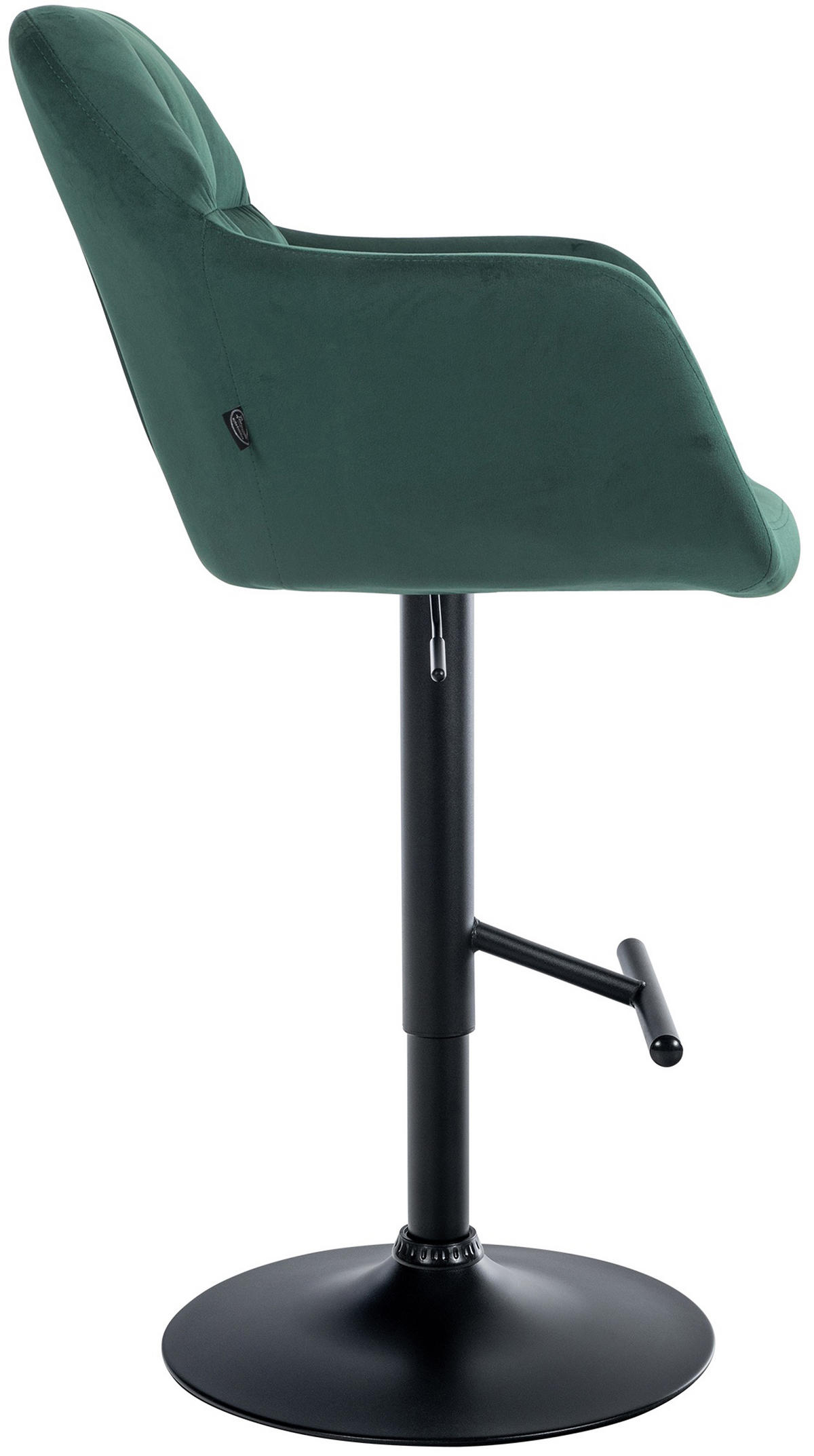 BARHOCKER Nardo Samt schwarz grün - Schwarz/Grün, Textil/Metall (57/118/59cm) - TPFLiving