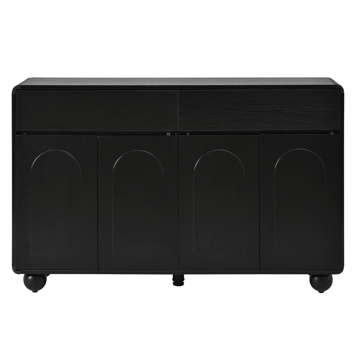 SIDEBOARD 140/38/89 cm schwarz aus MDF mit 2 Schubladen - Schwarz, Holzwerkstoff (140/89/38cm) - OKWISH