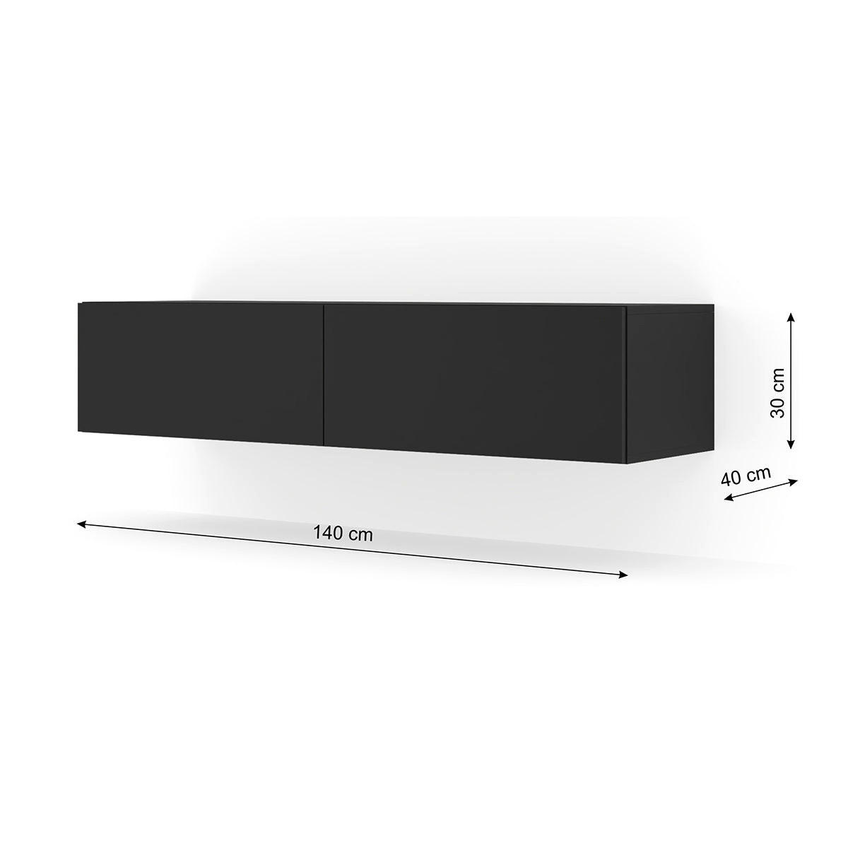 TV STOLÍK Bali Matná čierna - čierna, kompozitné drevo (140/30/40cm) - Petits-meubles