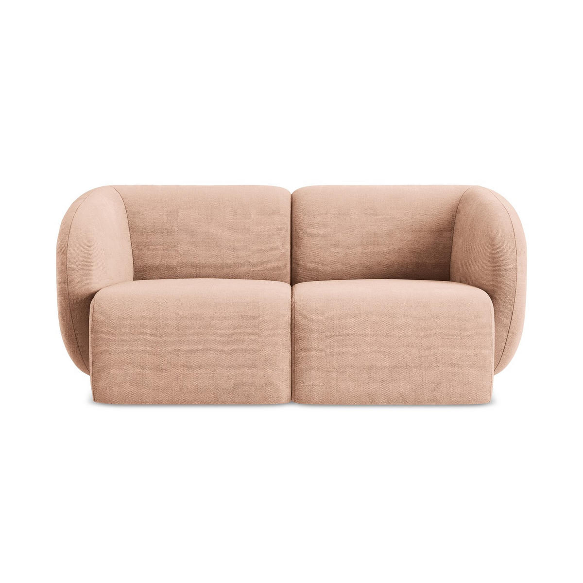 2-SITZER-SOFA Chenille Stoff Pink - Koralle/Schwarz, Holzwerkstoff/Kunststoff (174/75/94cm) - LaMiaSofa