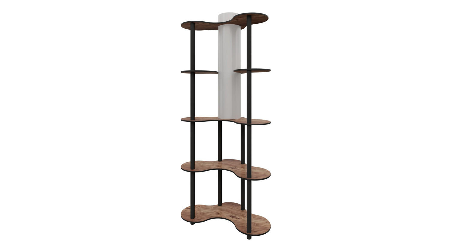 STEHLAMPE ALUNA Walnuss Dekor Holz - Nussbaumfarben, Holz (17/17/150cm) - KAWOLA