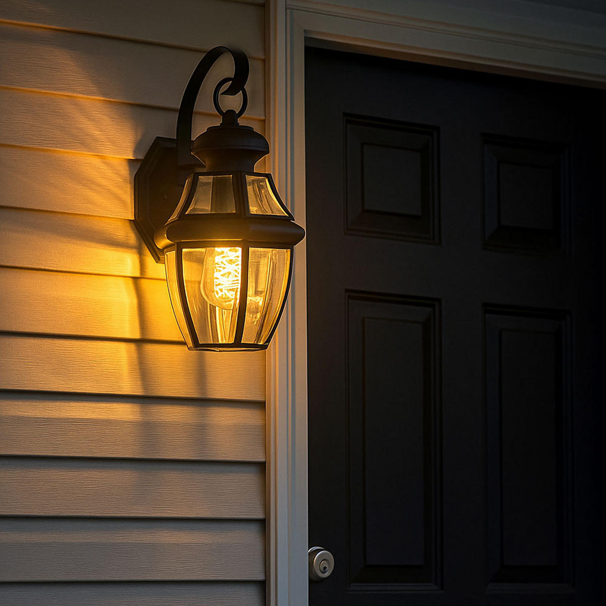 AUSSENLEUCHTE Laterne Stahl Glas Schwarz Matt - Schwarz, Glas (21/19.7/35.9cm)