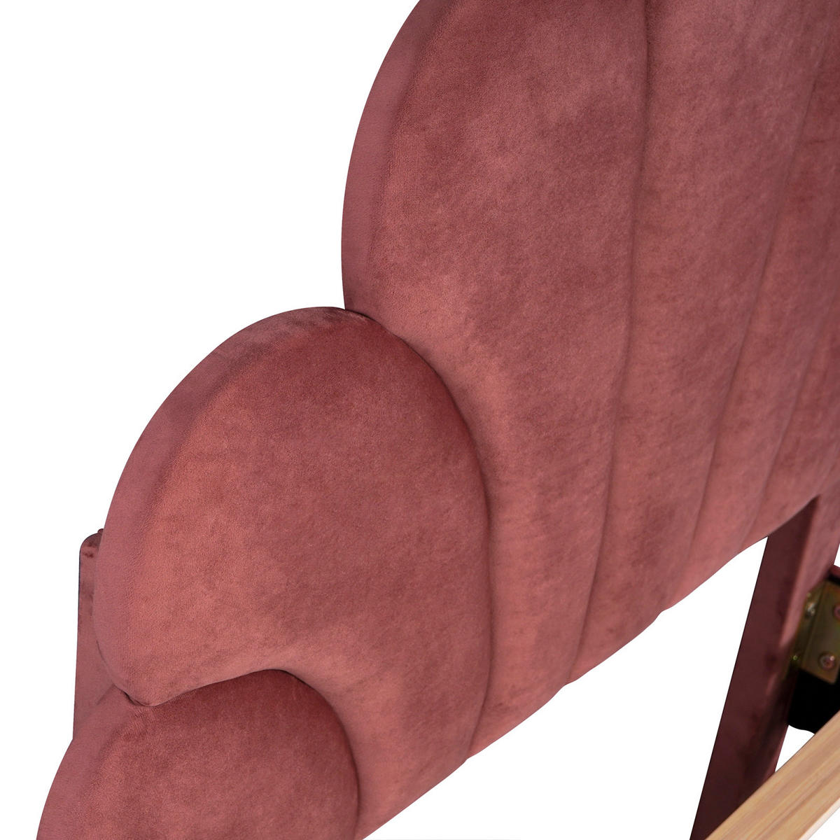POLSTERBETT Glamour mit Höhenverstellbarem Kopfteil 90/200 cm Samt Bordeaux - Rot, Textil (90/200cm) - Creahappy