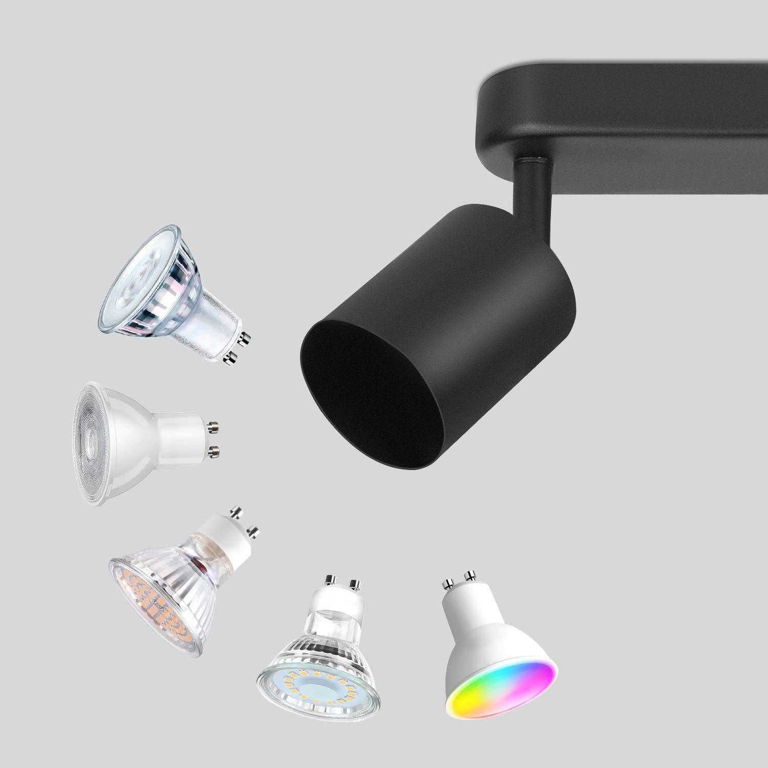 Thumbnail - ZMH Deckenstrahler, Schwarz, Metall, Mode, Freiform, 7x14x58 cm, Lampen & Leuchten, Innenbeleuchtung, Spots & Strahler, ...