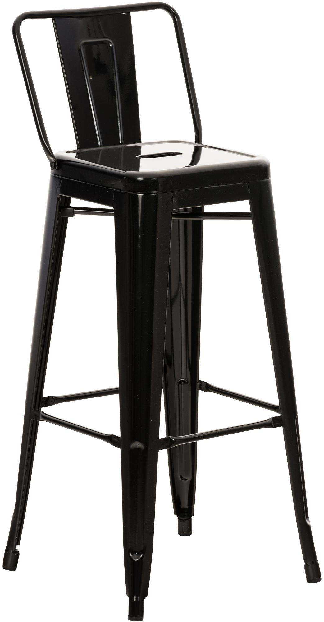 BARHOCKER Metall Schwarz - Eukalyptusholzfarben/Schwarz, Metall (44/96/43cm) - CLP