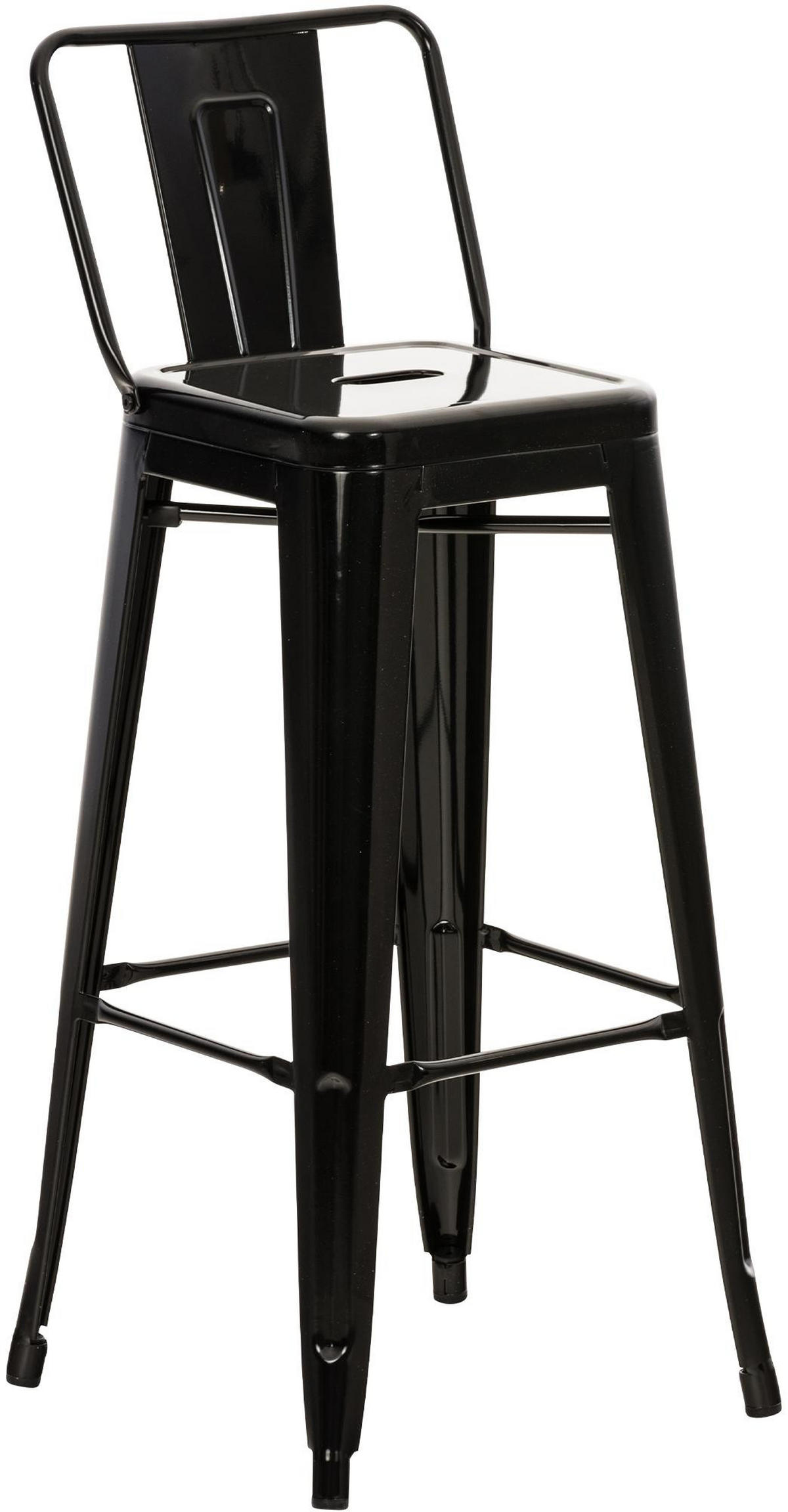 BARHOCKER Metall Schwarz - Eukalyptusholzfarben/Schwarz, Metall (44/96/43cm) - CLP