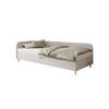 EINZELBETT aus Polyester und Cord Kobbevik Seite Links 100x200 cm, Hellgrau - Hellgrau, Textil (100/200cm) - Meblito