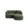 MODULARES-ECKSOFA rechts Campi aus Samt grün 3 Sitzplätze - Grün, Textil (156/180cm) - Cosmopolitan Design