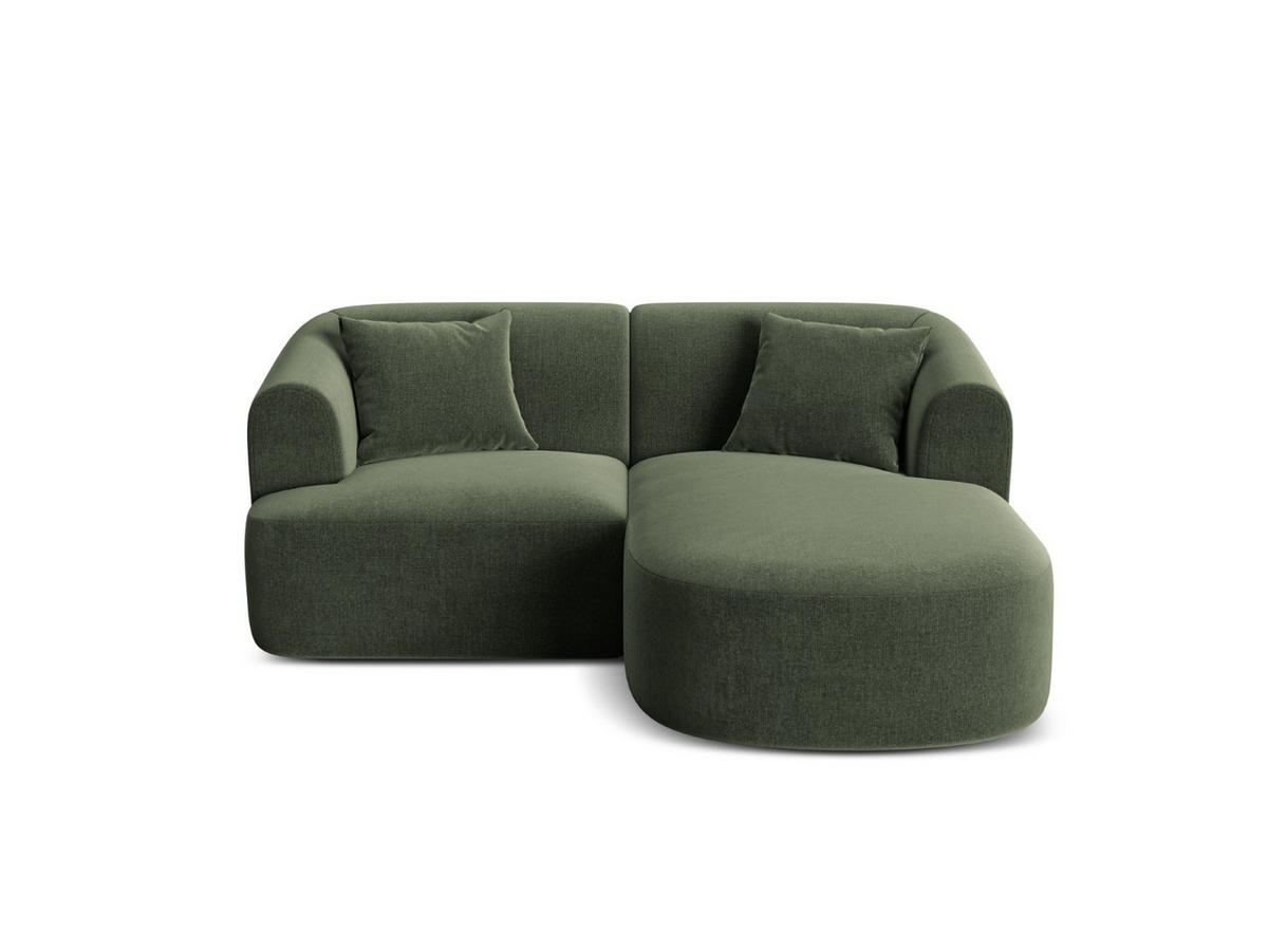 MODULARES-ECKSOFA rechts Campi aus Samt grün 3 Sitzplätze - Grün, Textil (156/180cm) - Cosmopolitan Design