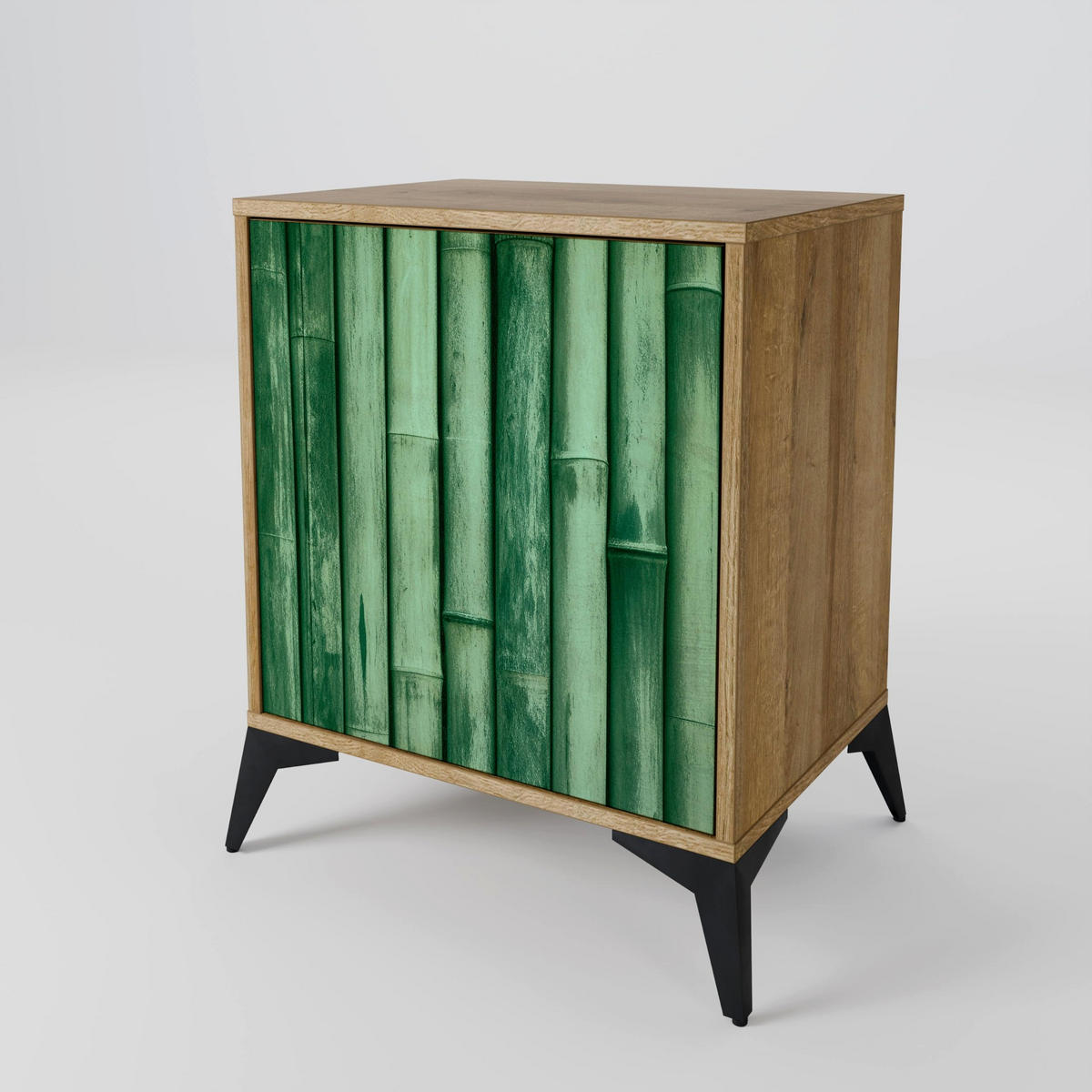 SIDEBOARD NATURAL GREEN, Eichefarben, 57,5x42x57,5 cm, Ohne Füße - Eichefarben/Multicolor, Holzwerkstoff (57.5/57.5/42cm) - SpaceRebels