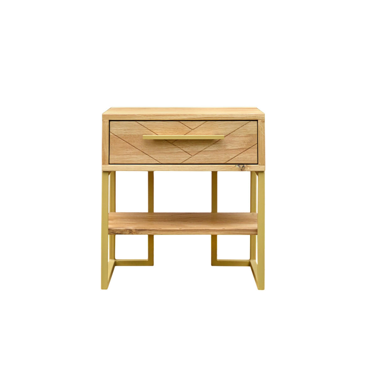 NACHTTISCH aus Holz auf Metallbeinen CARIN - Eichefarben, Holz (50/55/35cm) - Rawood Furniture