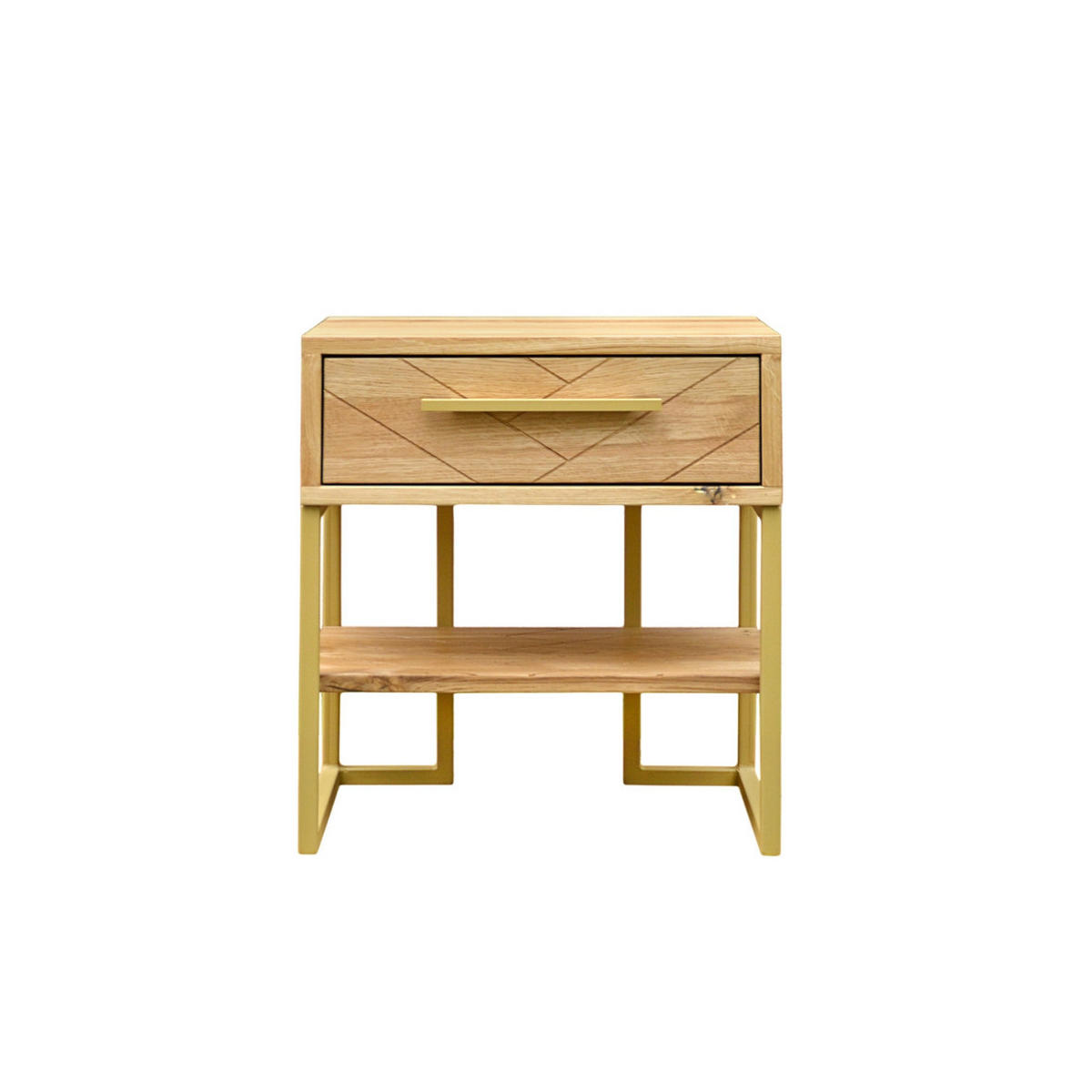 NACHTTISCH aus Holz auf Metallbeinen CARIN - Eichefarben, Holz (50/55/35cm) - Rawood Furniture